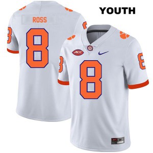 Youth Justyn Ross White Clemson Tigers #8 Player Jerseys