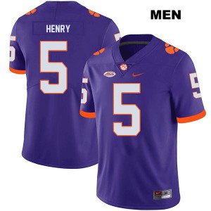 Men K.J. Henry Purple Clemson #5 University Jerseys