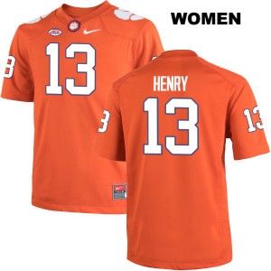 Women's K.J. Henry Orange Clemson University #13 Stitch Jersey
