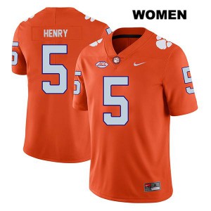 Women's K.J. Henry Orange Clemson #5 Football Jerseys