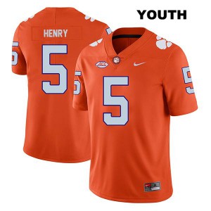 Youth K.J. Henry Orange Clemson University #5 Player Jerseys