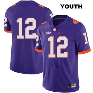 Youth K'Von Wallace Purple Clemson Tigers #12 No Name NCAA Jersey