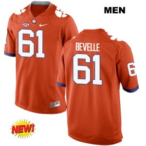 Mens Kaleb Bevelle Orange Clemson #61 Football Jerseys