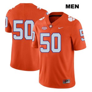 Men Kaleb Boateng Orange Clemson University #50 No Name Stitched Jerseys