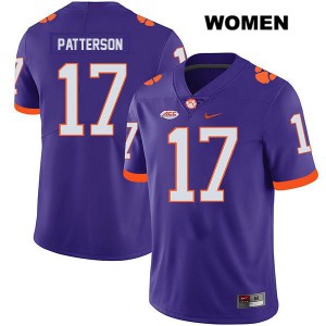 Women's Kane Patterson Purple Clemson University #17 Stitched Jersey