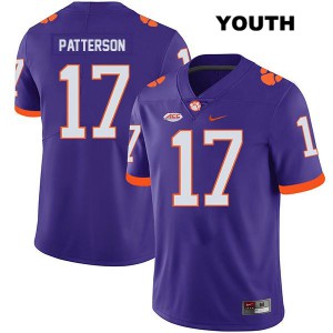 Youth Kane Patterson Purple Clemson Tigers #17 Official Jersey