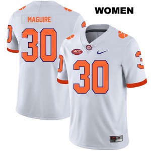 Women's Keith Maguire White Clemson National Championship #30 Official Jerseys