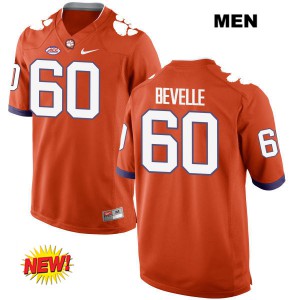 Men's Kelby Bevelle Orange Clemson Tigers #60 Stitched Jerseys