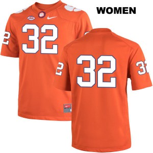 Women Kyle Cote Orange Clemson #32 No Name NCAA Jersey