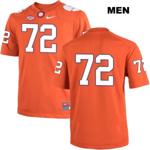 Men's Logan Tisch Orange Clemson Tigers #72 No Name University Jersey
