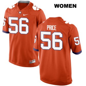 Womens Luke Price Orange Clemson University #56 NCAA Jerseys