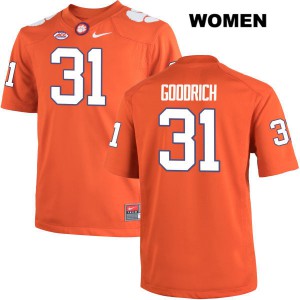 Womens Mario Goodrich Orange Clemson #31 Official Jersey