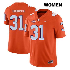 Womens Mario Goodrich Orange Clemson Tigers #31 University Jersey