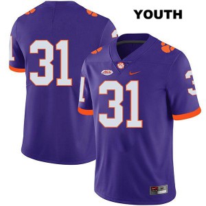 Youth Mario Goodrich Purple Clemson Tigers #31 No Name College Jerseys