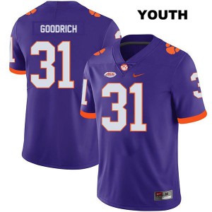 Youth Mario Goodrich Purple Clemson #31 Stitched Jerseys