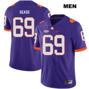 Mens Marquis Sease Purple Clemson Tigers #69 Stitched Jersey