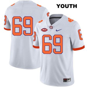 Youth Marquis Sease White Clemson National Championship #69 No Name Embroidery Jersey