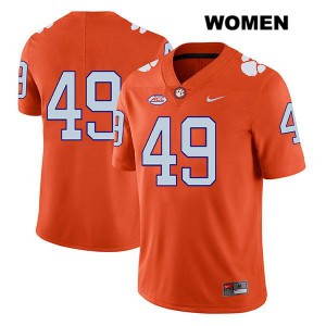 Women's Matthew Maloney Orange Clemson University #49 No Name Official Jerseys
