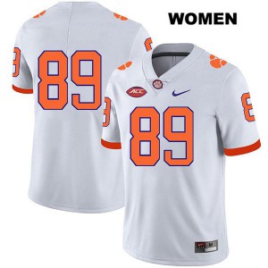 Womens Max May White Clemson #89 No Name Official Jersey