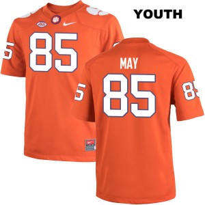 Youth Max May Orange Clemson Tigers #85 Embroidery Jersey