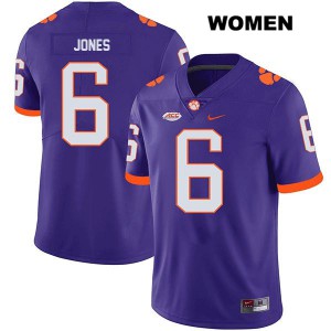 Womens Mike Jones Jr. Purple Clemson National Championship #6 University Jerseys