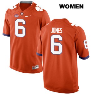 Women's Mike Jones Jr. Orange Clemson Tigers #6 High School Jerseys