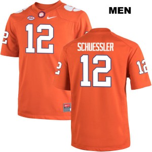Men's Nick Schuessler Orange Clemson Tigers #12 Stitch Jerseys