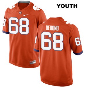 Youth Noah DeHond Orange Clemson Tigers #68 Stitched Jerseys