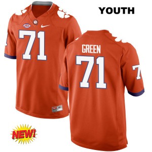 Youth Noah Green Orange Clemson University #71 Stitched Jerseys