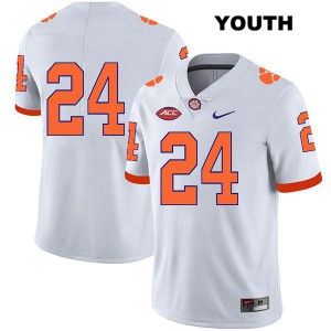 Youth Nolan Turner White Clemson National Championship #24 No Name Stitched Jersey