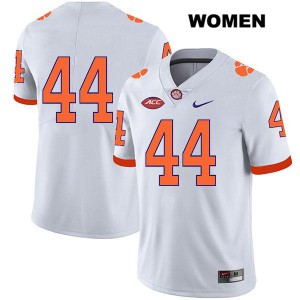 Women's Nyles Pinckney White Clemson National Championship #44 No Name Embroidery Jersey