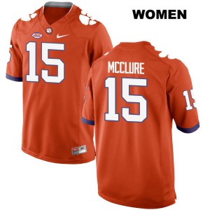 Womens Patrick McClure Orange Clemson Tigers #15 College Jersey