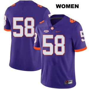 Women's Patrick Phibbs Purple Clemson University #58 No Name Official Jersey