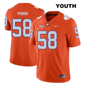 Youth Patrick Phibbs Orange Clemson #58 Player Jerseys