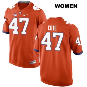 Womens Peter Cote Orange Clemson National Championship #47 Official Jersey
