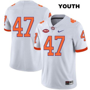 Youth Peter Cote White Clemson National Championship #47 No Name Official Jerseys