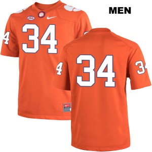 Men Ray-Ray McCloud Orange Clemson #34 No Name Embroidery Jersey