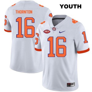 Youth Ray Thornton III White Clemson National Championship #16 Stitched Jerseys