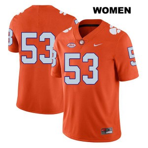 Women's Regan Upshaw Orange Clemson University #53 No Name Football Jerseys