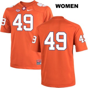 Womens Richard Yeargin Orange Clemson University #49 No Name Embroidery Jerseys