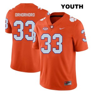 Youth Ruke Orhorhoro Orange Clemson #33 College Jerseys