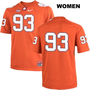 Women's Sterling Johnson Orange Clemson #93 No Name College Jerseys