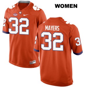 Women's Sylvester Mayers Orange Clemson Tigers #32 Player Jersey