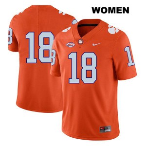Womens T.J. Chase Orange Clemson #18 No Name College Jersey