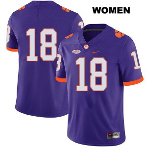 Women's T.J. Chase Purple CFP Champs #18 No Name College Jerseys