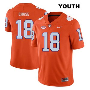 Youth T.J. Chase Orange Clemson #18 Stitch Jersey