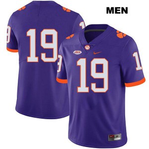Men Tanner Muse Purple Clemson #19 No Name Stitched Jersey