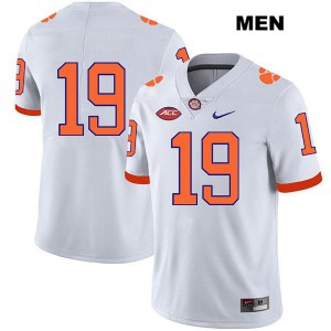 Men's Tanner Muse White CFP Champs #19 No Name Official Jerseys