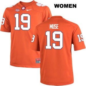 Womens Tanner Muse Orange CFP Champs #19 Embroidery Jersey