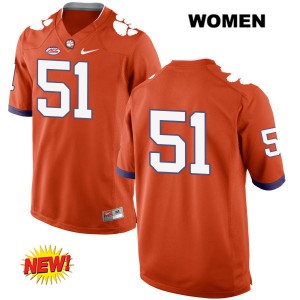 Women Taylor Hearn Orange Clemson #51 No Name Football Jerseys